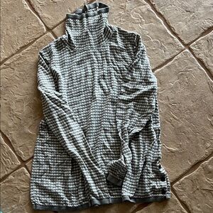 Gray Textured Turtleneck Sweater